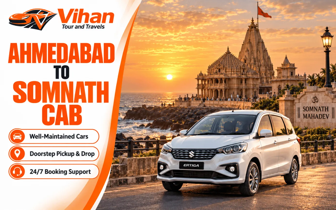 Ertiga cab for Ahmedabad to Somnath travel near Somnath Temple