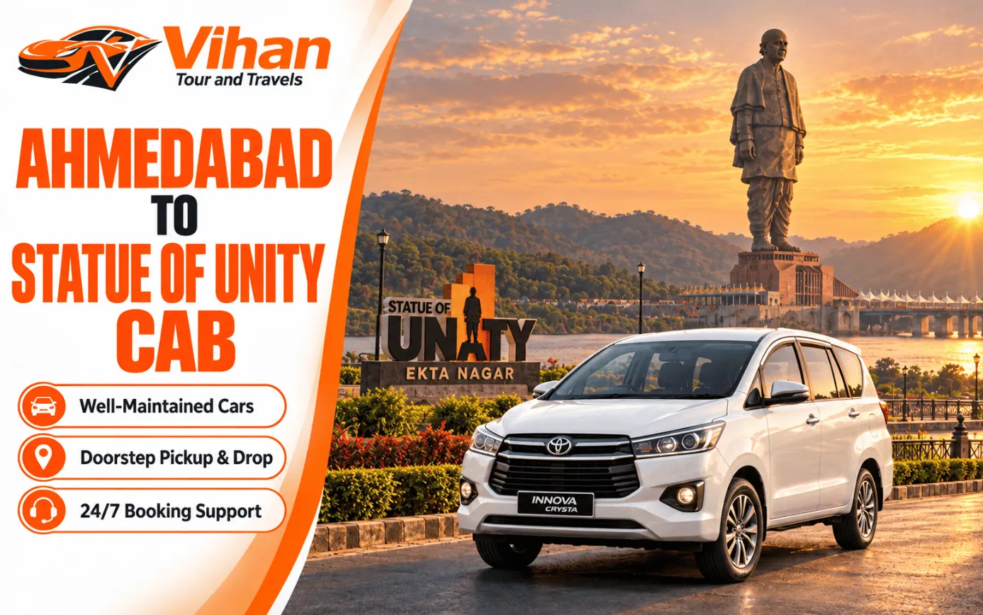 Innova Crysta cab for Ahmedabad to Statue of Unity travel
