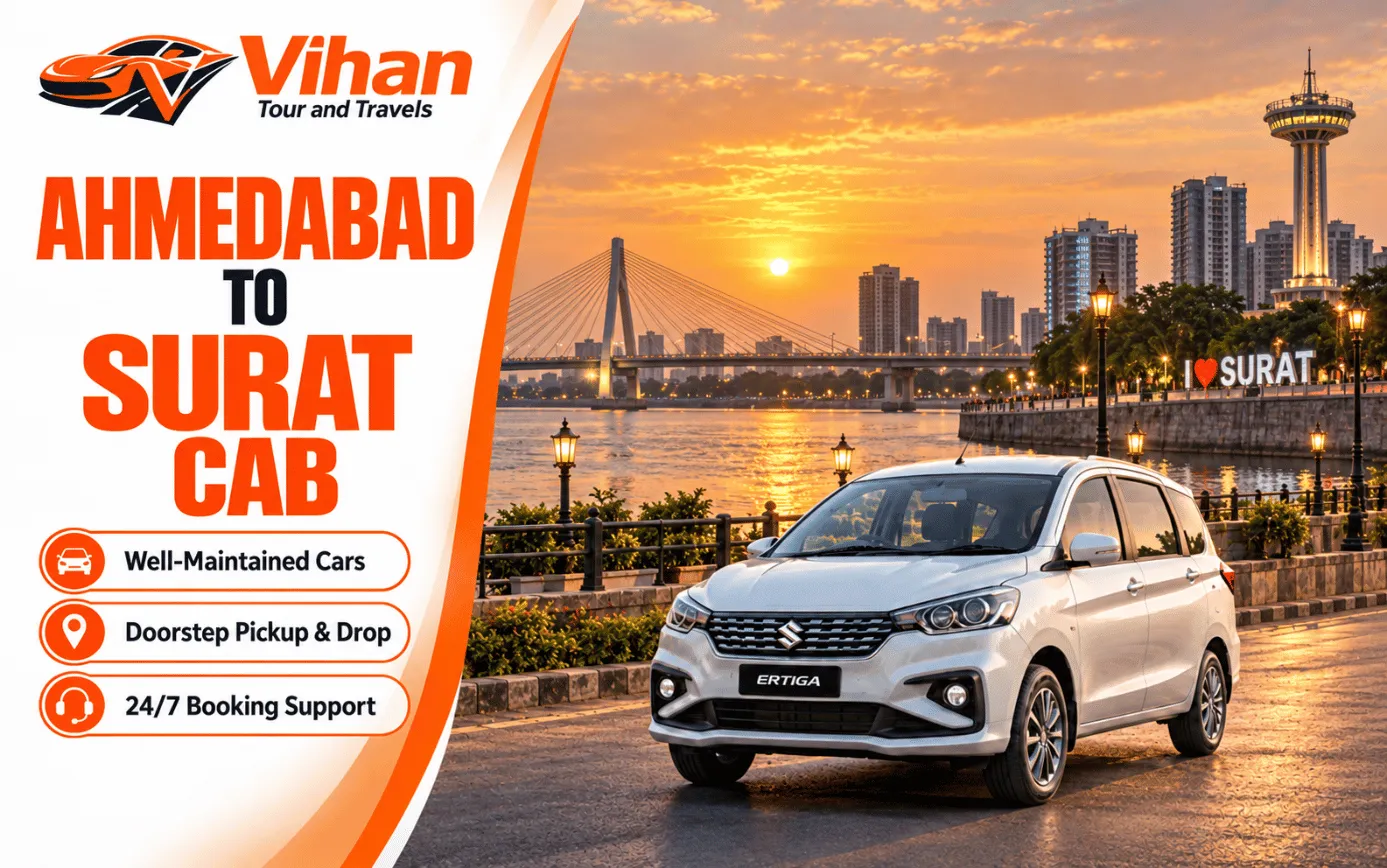 Ertiga cab for Ahmedabad to Surat outstation journey