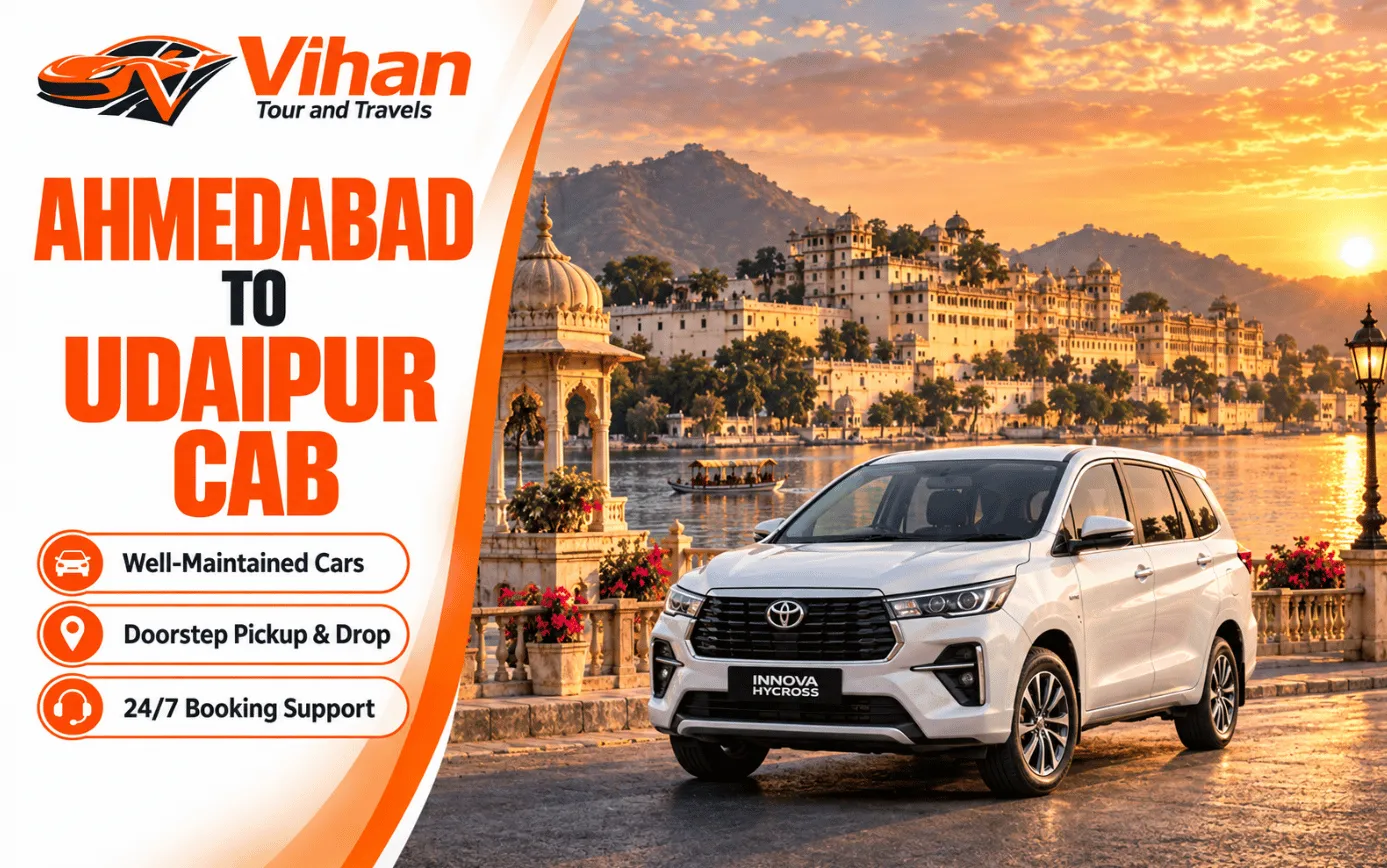 Innova Hycross cab for Ahmedabad to Udaipur outstation travel