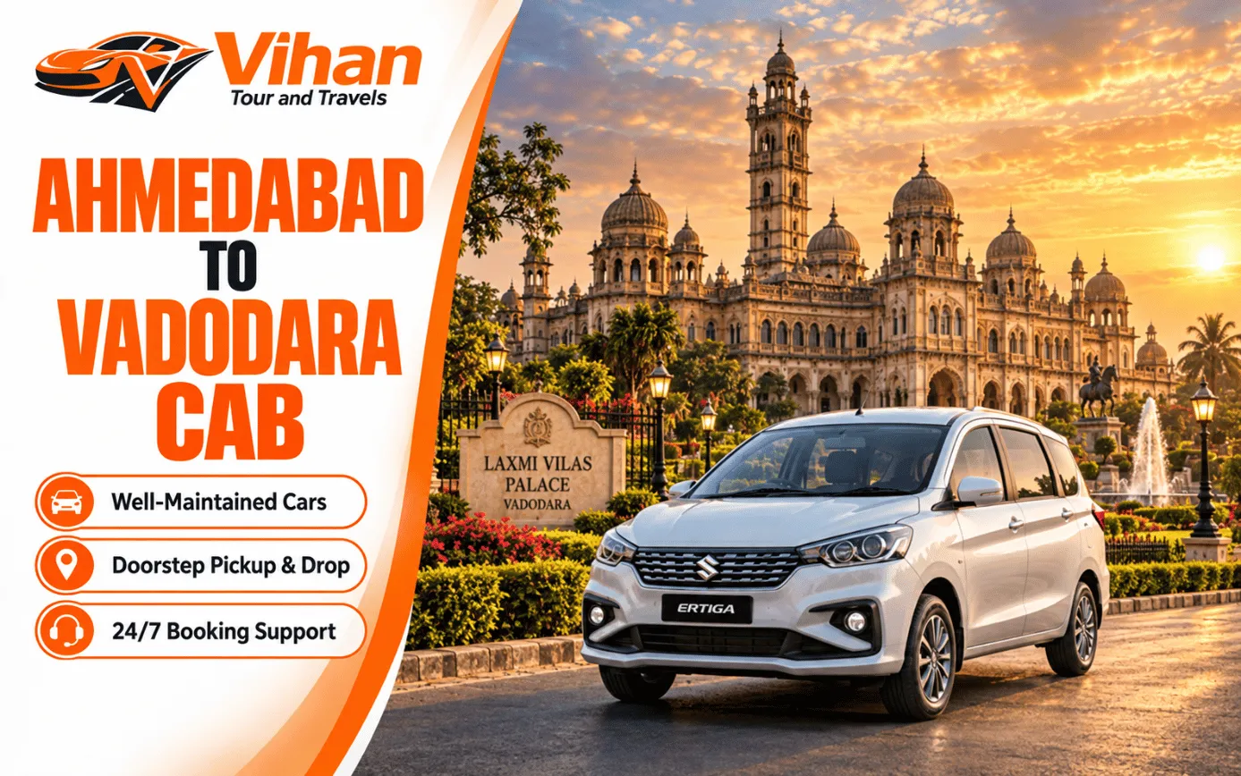 Ertiga cab for Ahmedabad to Vadodara travel near Laxmi Vilas Palace