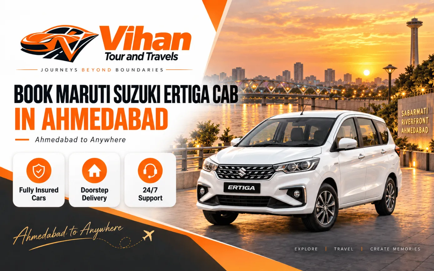 Maruti Suzuki Ertiga cab for comfortable travel in Ahmedabad