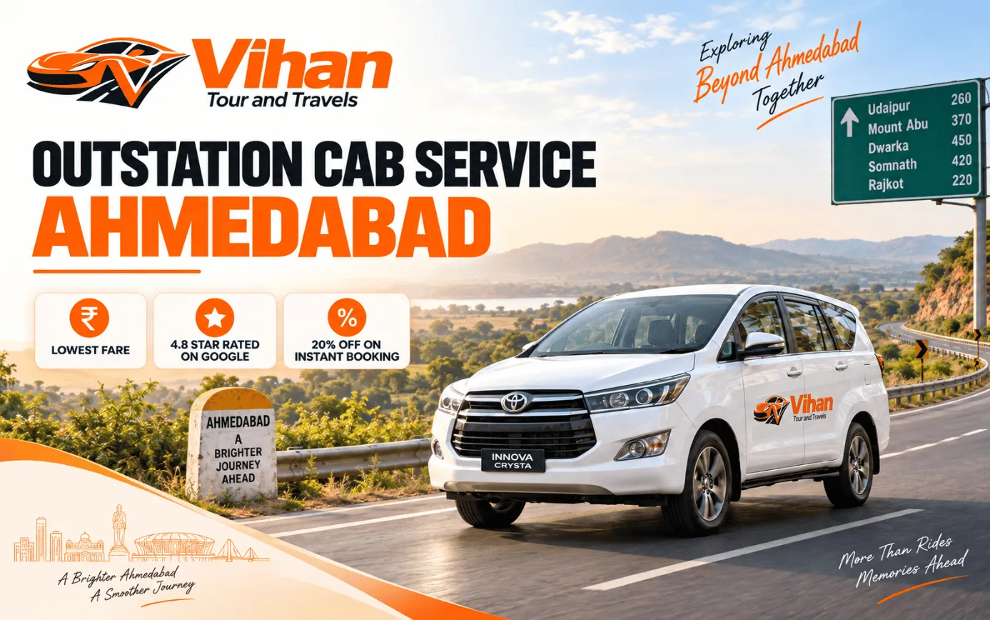 Comfortable outstation cab from Ahmedabad for long-distance road trips